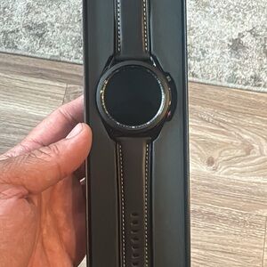 Samsung Black Leather Strap Smartwatch